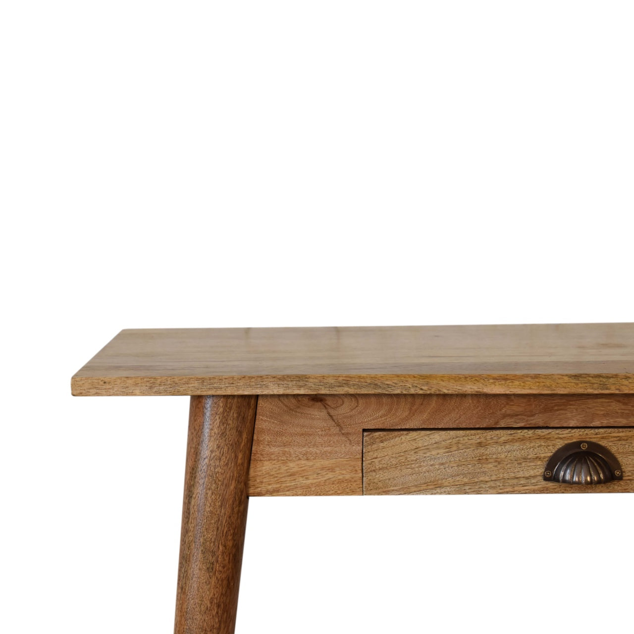 Grasse Mini Natural Mango Wood Scandi Writing Desk with Drawer