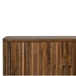 Anthropology Textured Slatted Mango Wood Sideboard Cut Out Handles