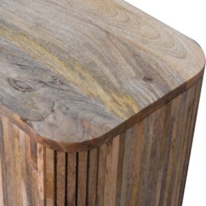 Anthropology Textured Slatted Mango Wood Sideboard Cut Out Handles