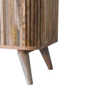 Anthropology Textured Slatted Mango Wood Sideboard Cut Out Handles