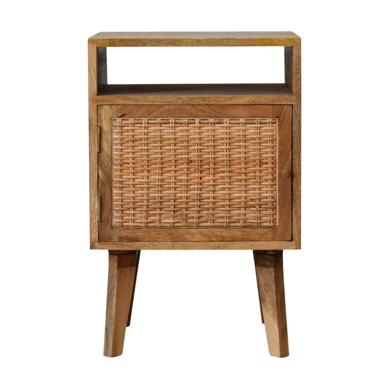 Breil Natural Mango Wood Knit Door Bedside Table