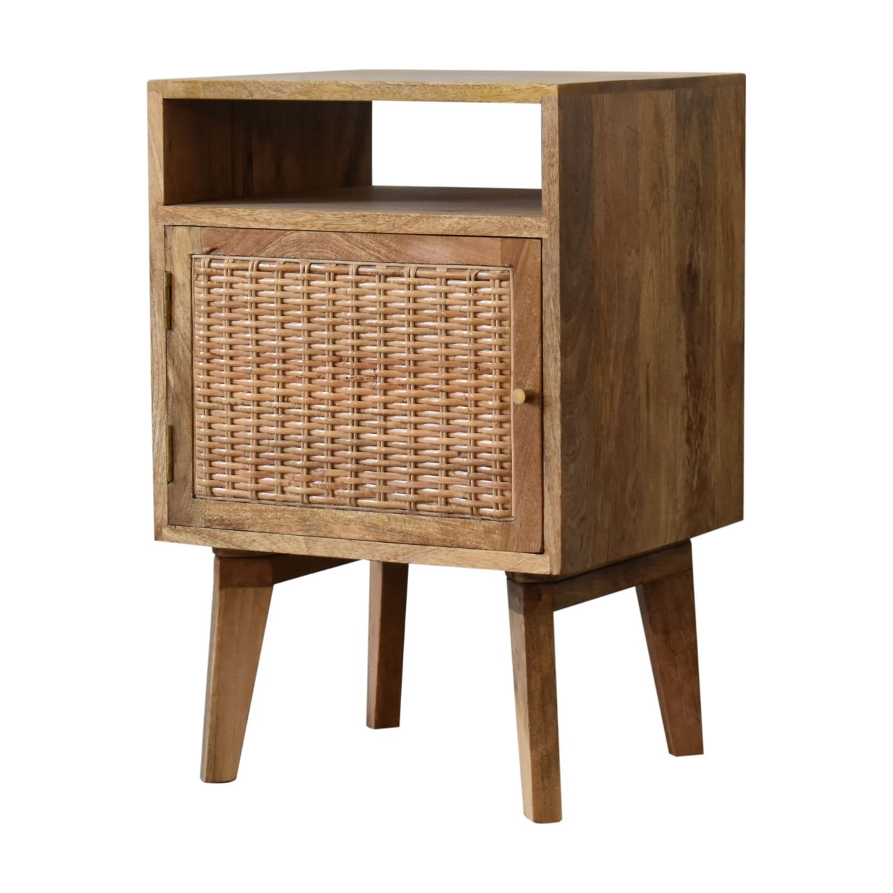 Breil Natural Mango Wood Knit Door Bedside Table