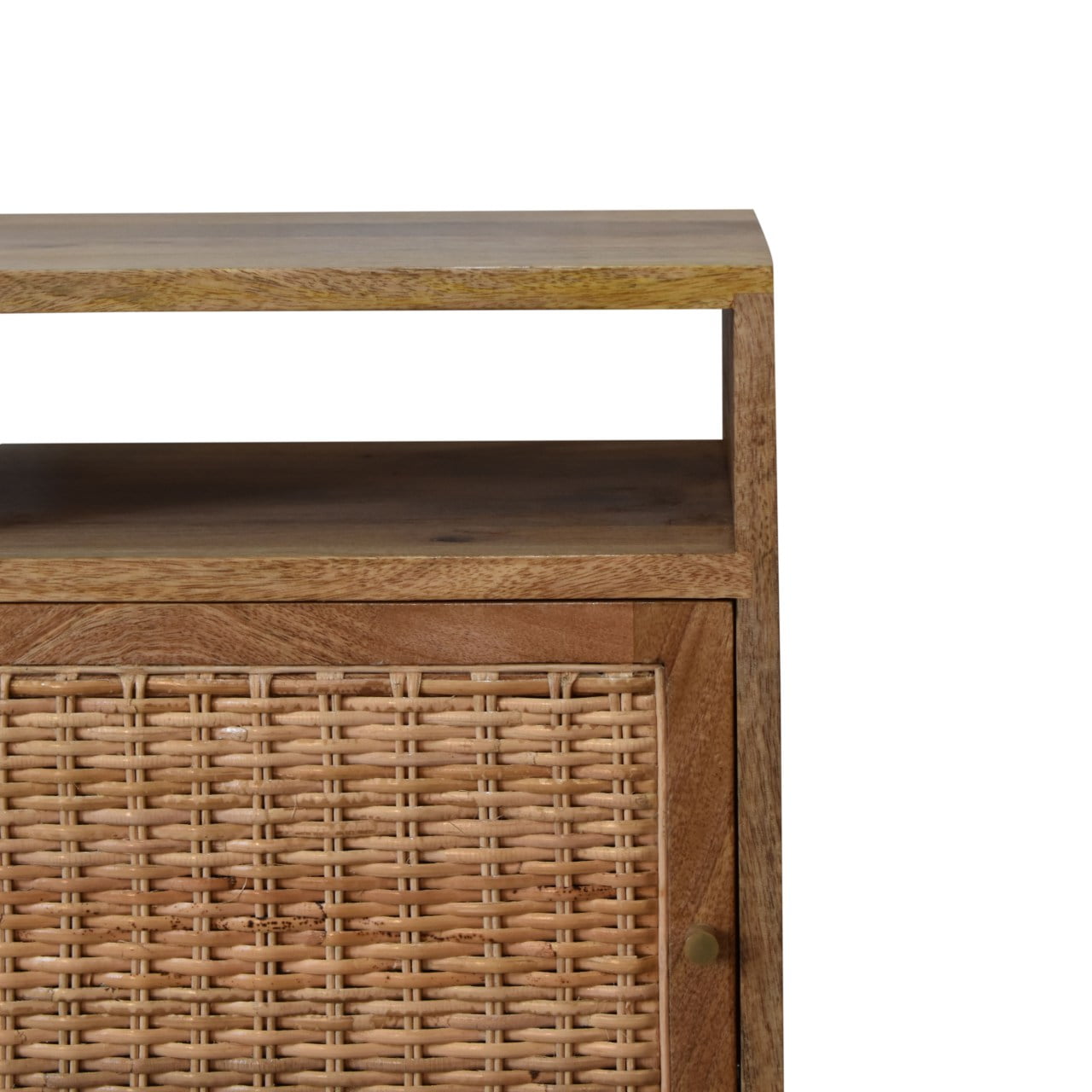 Breil Natural Mango Wood Knit Door Bedside Table