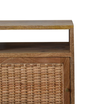 Breil Natural Mango Wood Knit Door Bedside Table