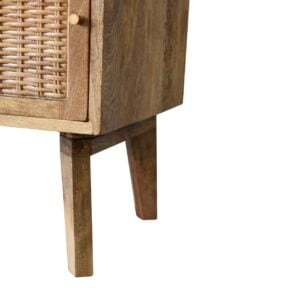 Breil Natural Mango Wood Knit Door Bedside Table