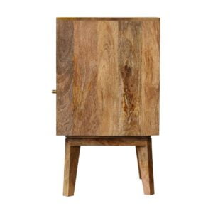 Breil Natural Mango Wood Knit Door Bedside Table