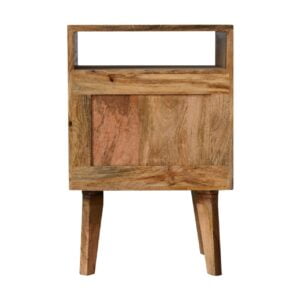 Breil Natural Mango Wood Knit Door Bedside Table