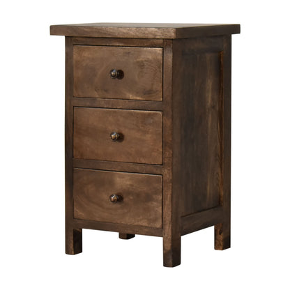 Grazzano Mini Classic Mango Wood Countryside Bedside Table 3 Drawers