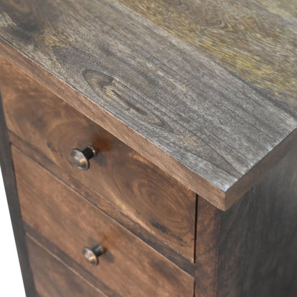 Grazzano Mini Classic Mango Wood Countryside Bedside Table 3 Drawers