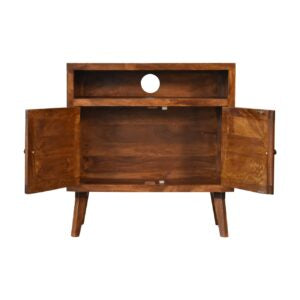 Talloires Antique Style Cabinet Entertainment TV Media Unit 2 Doors Open Shelf
