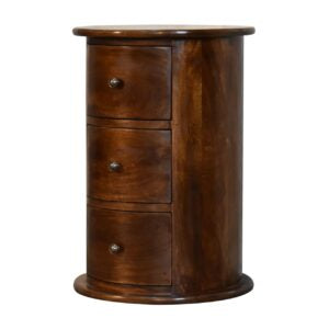Mezzano Chestnut Mango Wood 3 Drawer Drum Cabinet