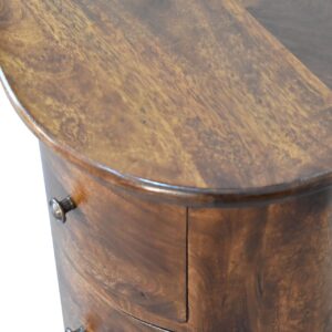 Mezzano Chestnut Mango Wood 3 Drawer Drum Cabinet