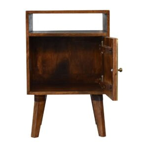 Perouges Bedside Table Cut-Out Dotted Brass Door