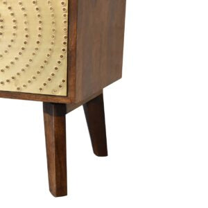 Perouges Bedside Table Cut-Out Dotted Brass Door