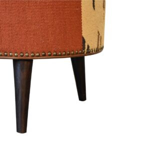 Positano Durrie and Buffalo Leather Footstool
