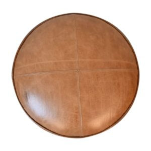 Positano Durrie and Buffalo Leather Footstool