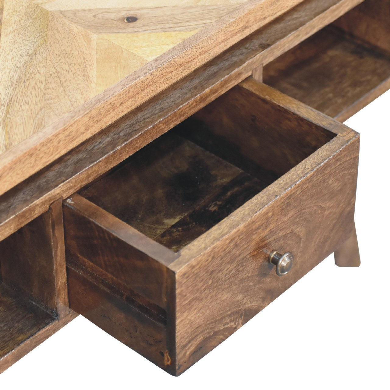 Arezzo Classic Granary Coffee Table 2 Drawers with Brass Detail