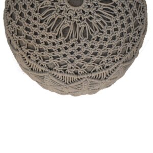 Como Boho Cotton Crotchet Grey Footstool