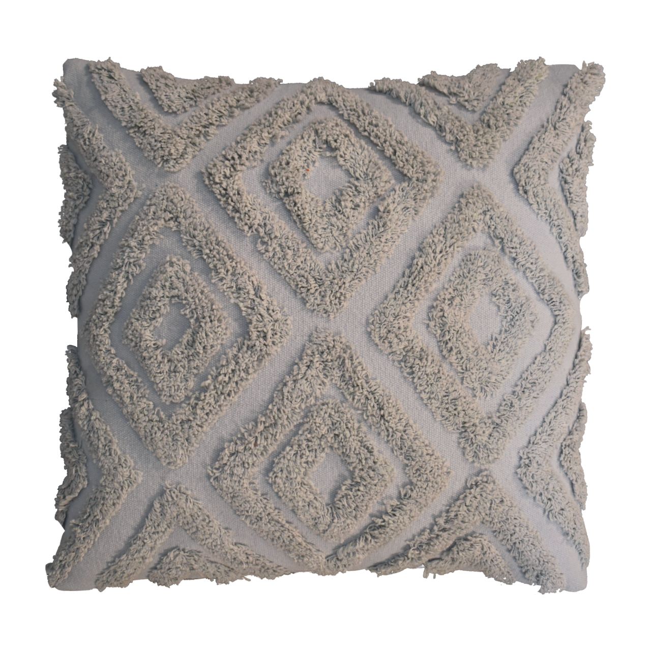 Set of 2 Bologna Grey Mini Diamond Tassle Cushions