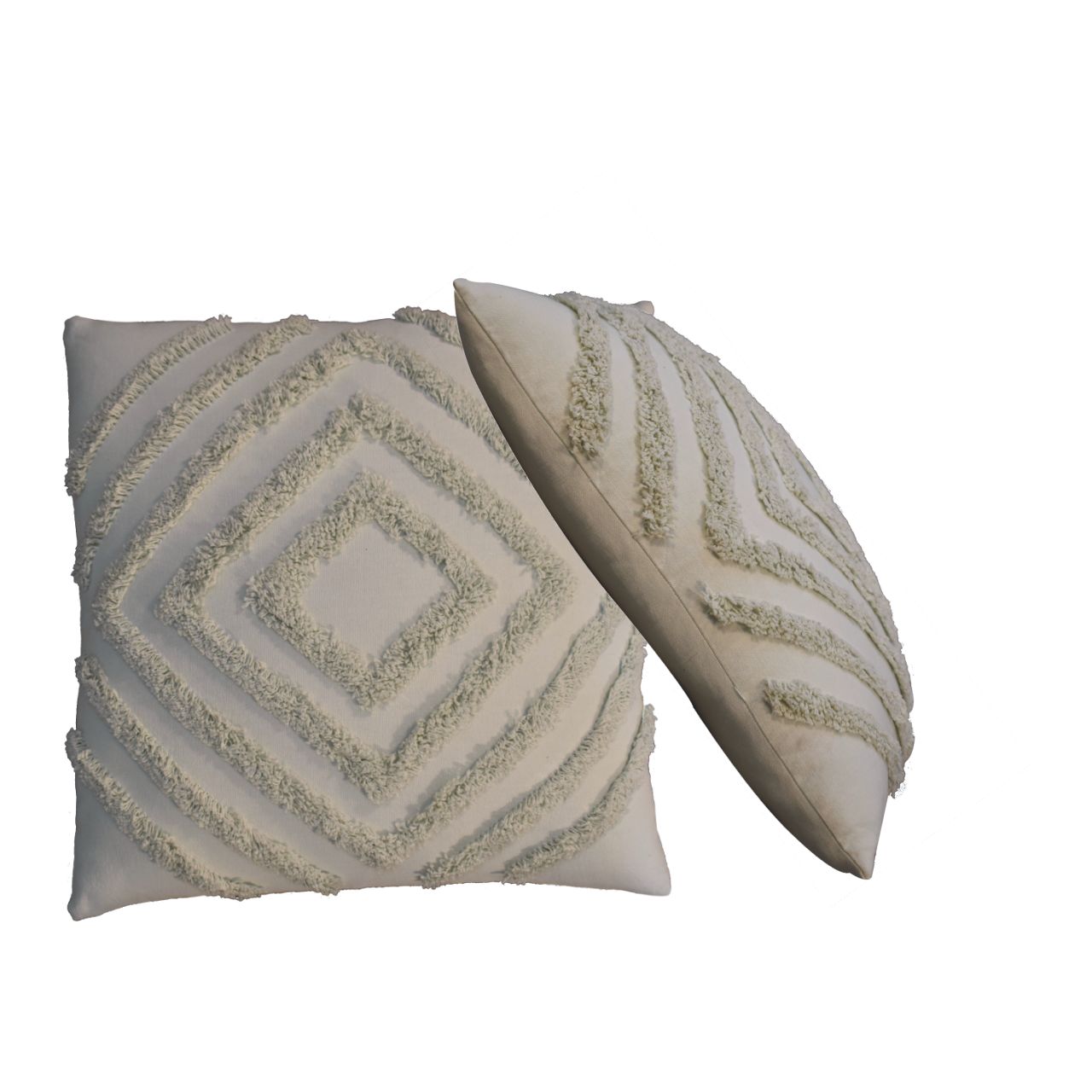 Set of 2 Noli Sage Green Diamond Cushion Covers