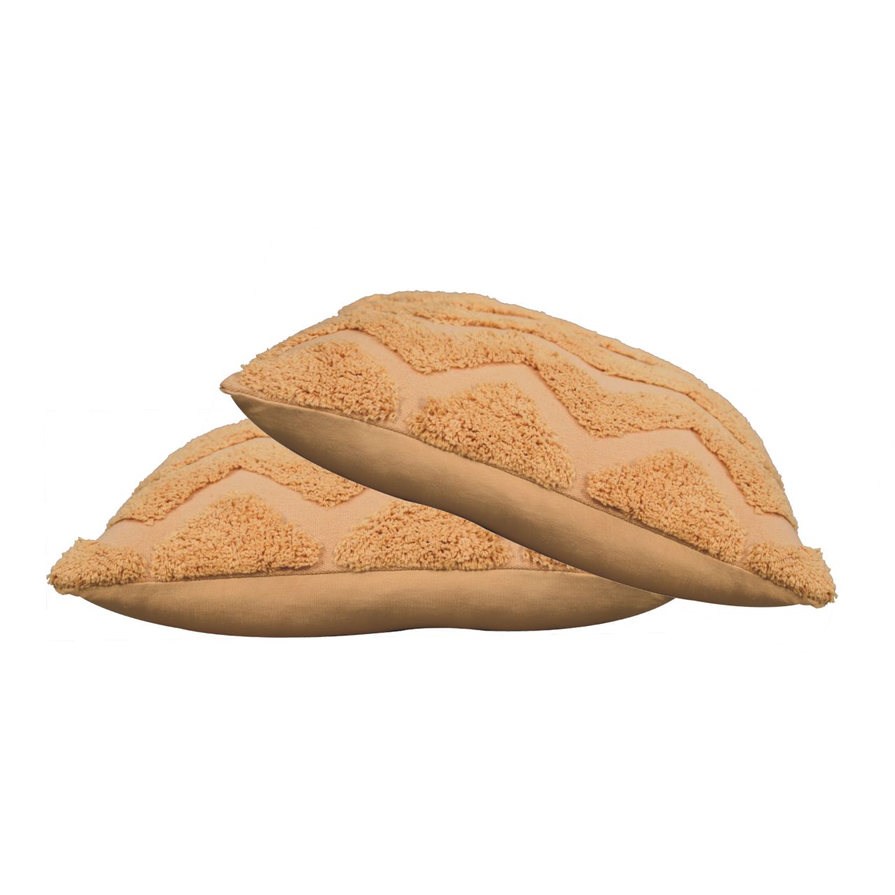 Set of 2 Rimini Soft Mustard Zig-Zag Cushion