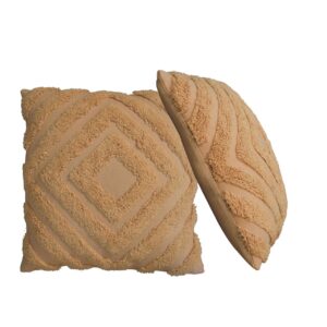Set of 2 Perugia Soft Mustard Diamond Cushion Covers