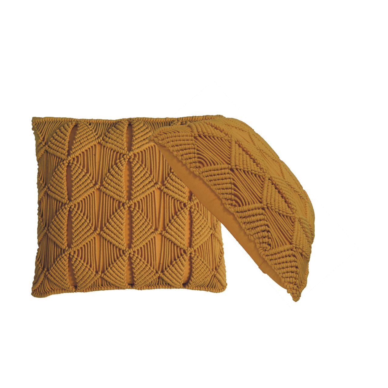 Set of 2 Rochefort Mustard Handwoven Cushion Covers