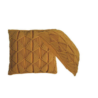 Set of 2 Rochefort Mustard Handwoven Cushion Covers