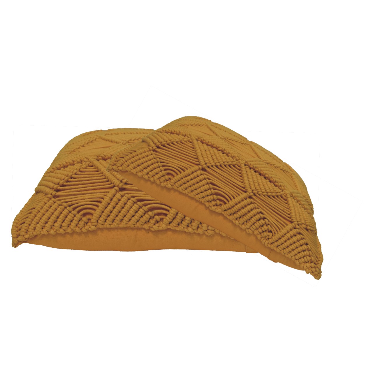 Set of 2 Rochefort Mustard Handwoven Cushion Covers