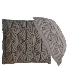 Set of 2 Rochefort Grey  Handwoven Cushion Covers