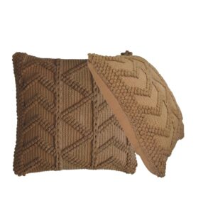 Set of 2 Snowshill Coffee Zig Zag Handwoven Coffee Cushion Covers