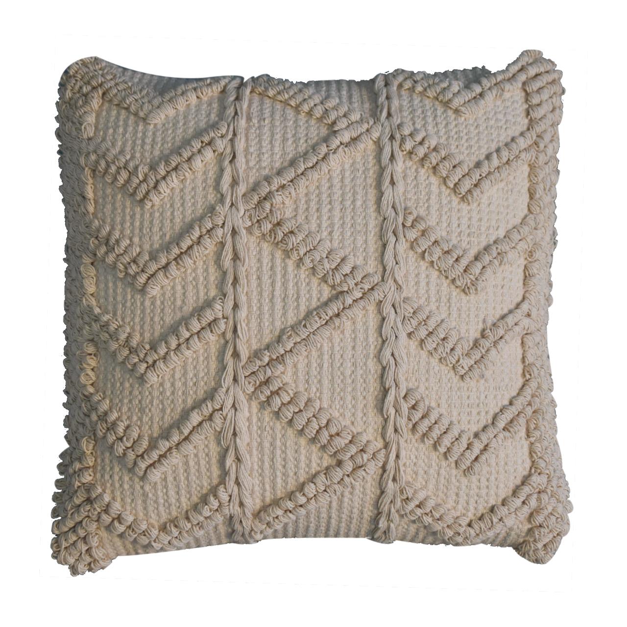 Set of 2 Snowshill Cream Zig Zag Handwoven Cushion Covers