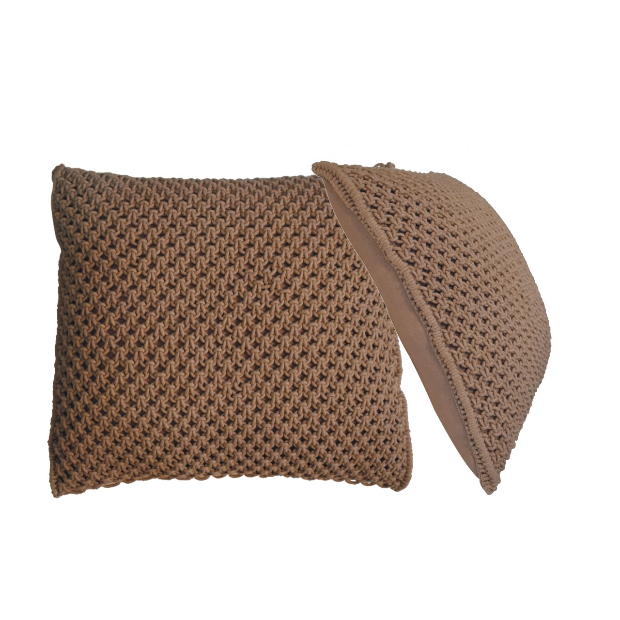 Set of 2 Abbotsbury Coffee Hand Woven Cushions