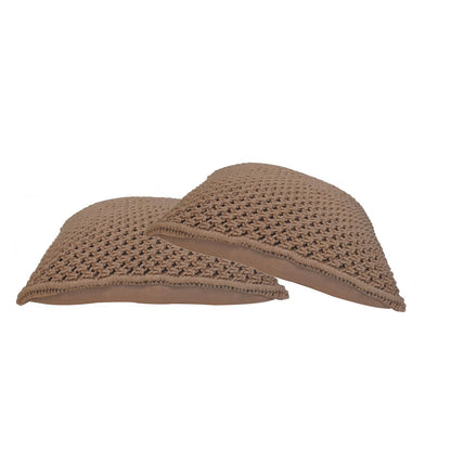 Set of 2 Abbotsbury Coffee Hand Woven Cushions