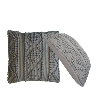 Sarlat Set of 2 Grey Handwoven Cushion Covers