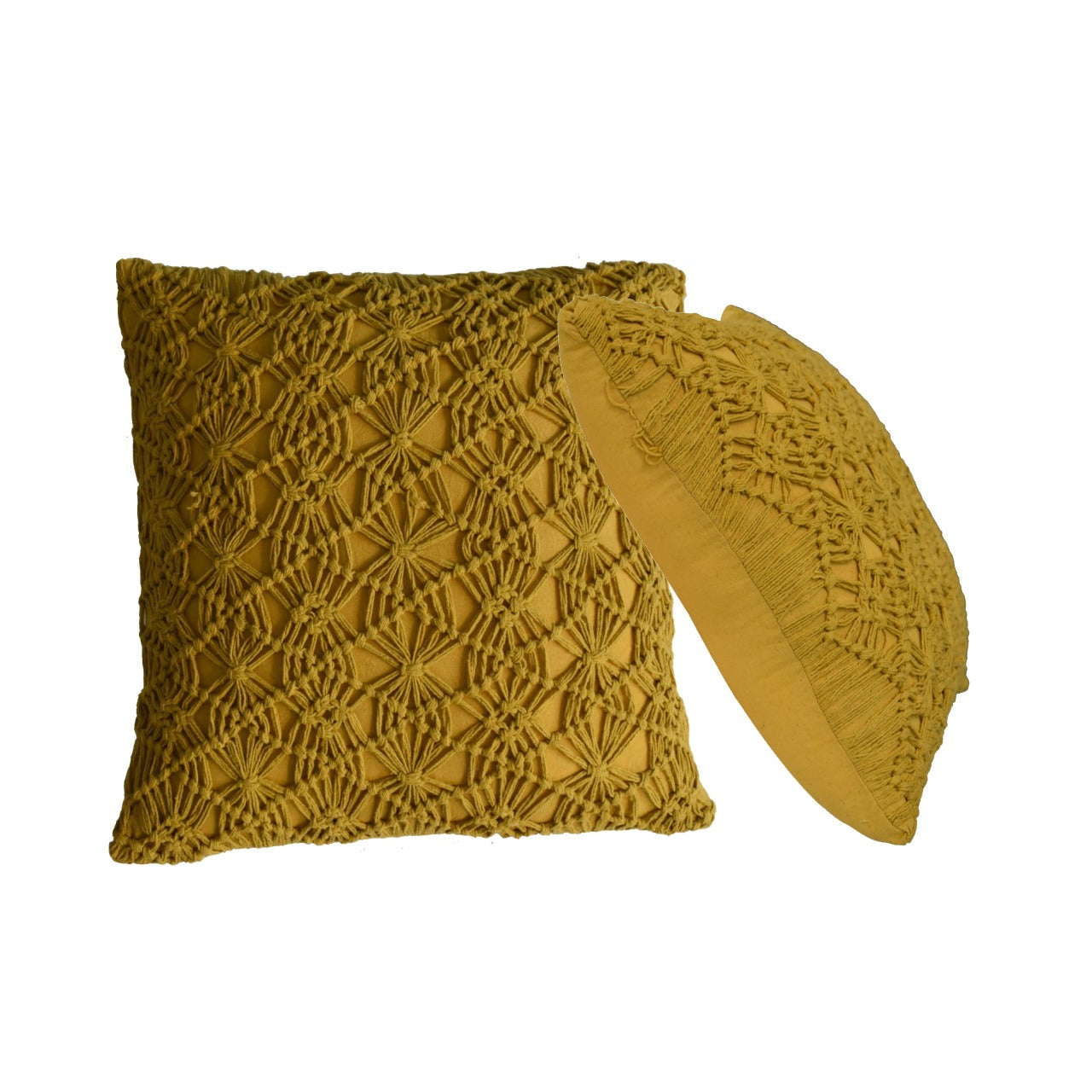 Set of 2 Hautvillers Mustard Hanwoven Cushion Covers