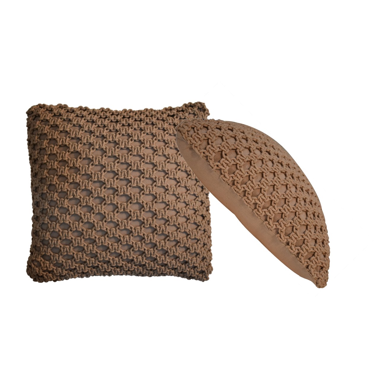 Set of 2 Riomaggiore Coffee Macrame Cushion Covers