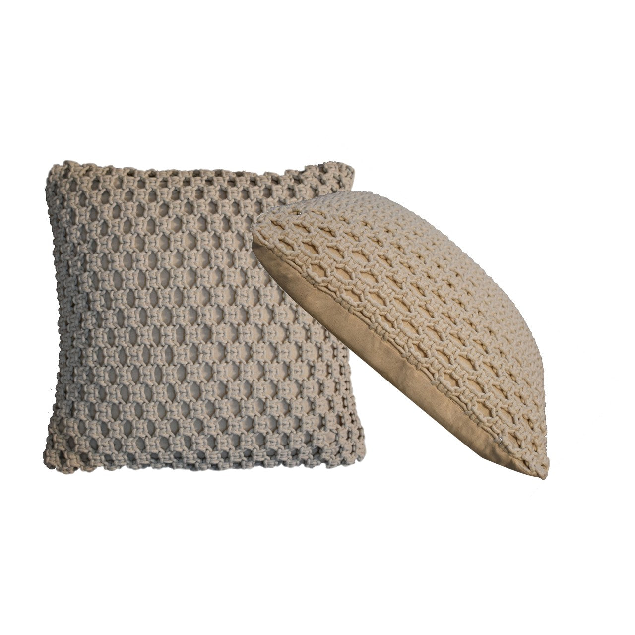 Set of 2 Riomaggiore Natural White Macrame Cushion Covers