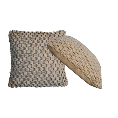 Set of 2 Riomaggiore Natural White Macrame Cushion Covers