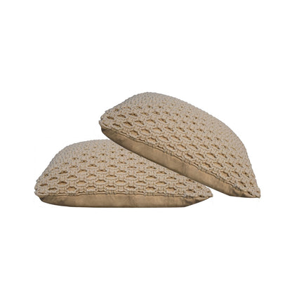 Set of 2 Riomaggiore Natural White Macrame Cushion Covers
