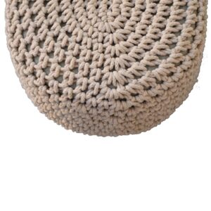 Mantua Beige Hand Woven Oblong Footstool