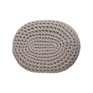 Mantua Beige Hand Woven Oblong Footstool