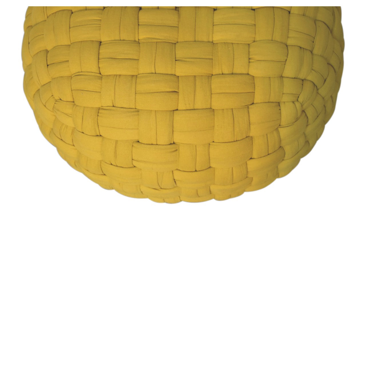 Lucca Yellow Mustard Cotton Weave Tube Pouffe