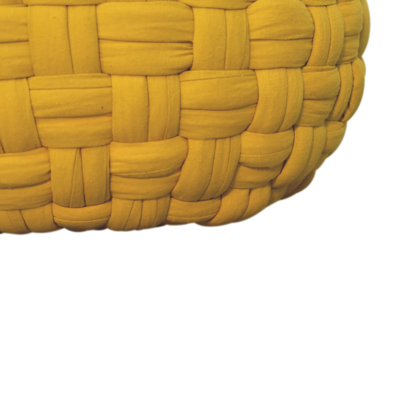 Lucca Yellow Mustard Cotton Weave Tube Pouffe