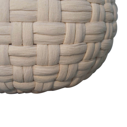 Lucca White Cotton Weave Tube Pouffe