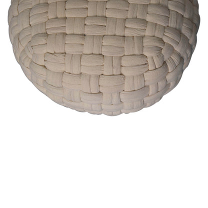 Lucca White Cotton Weave Tube Pouffe