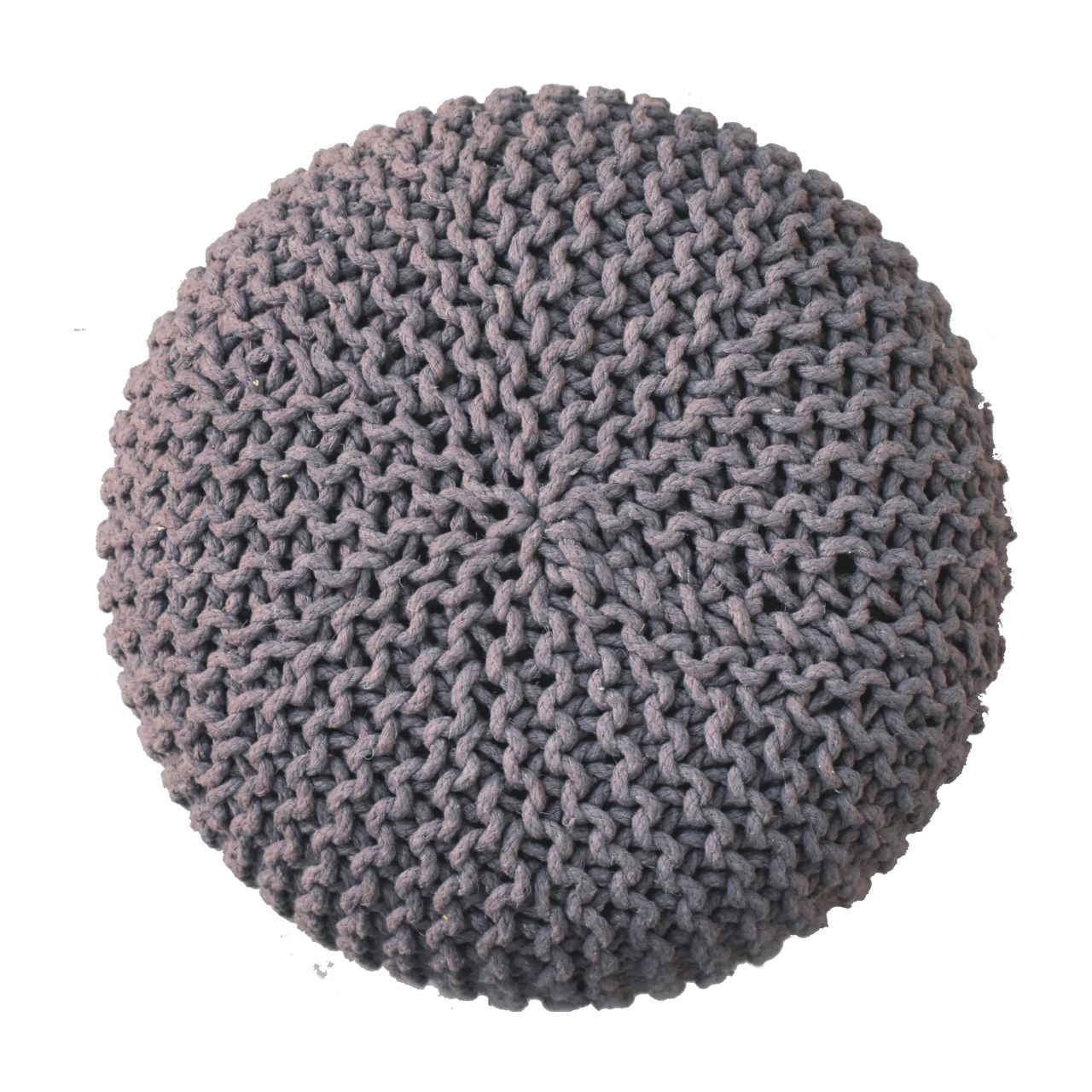 Bergamo Woven Grey Round Footstool