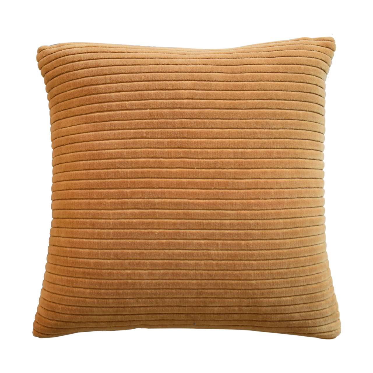 Set of 2 La Roque Ribbed Mustard Cotton Cushion