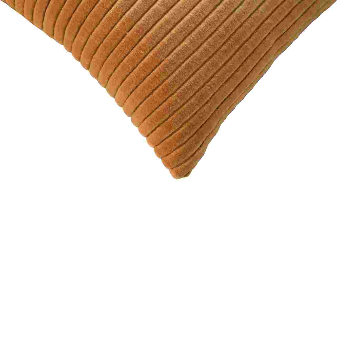 Set of 2 La Roque Ribbed Mustard Cotton Cushion