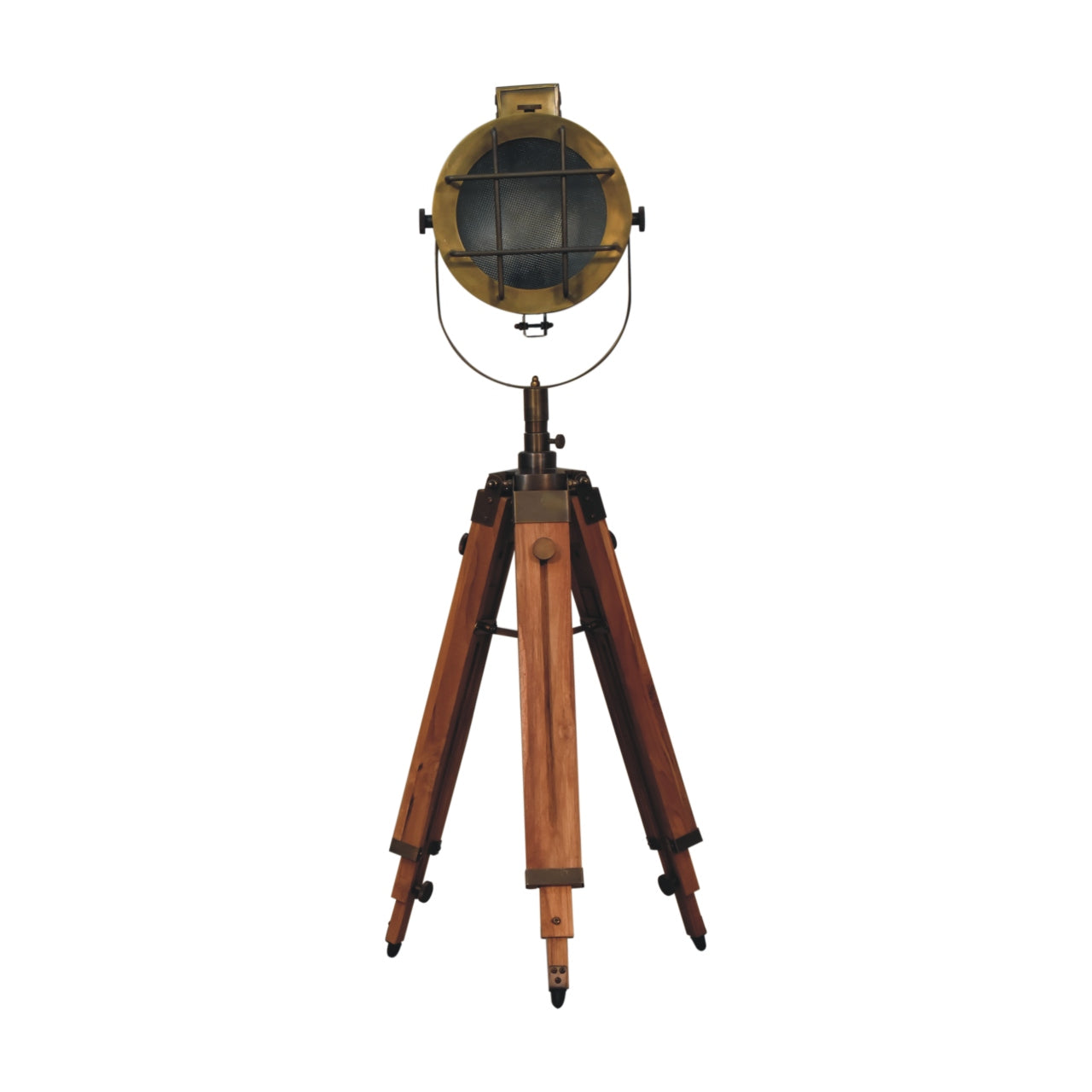 Parma Caged Brass Spotlight Floor Lamp